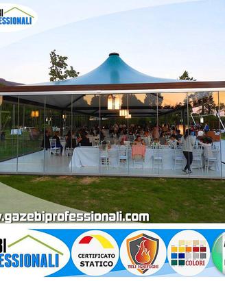 Gazebo copertura 10x10 acciaio e telo in PVC