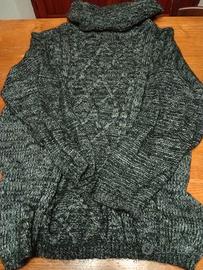 maglione lana nero e argento 