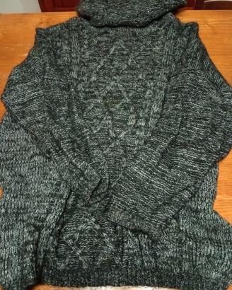 maglione lana nero e argento 