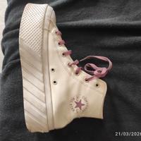 Converse all star in pelle beige/ avorio 