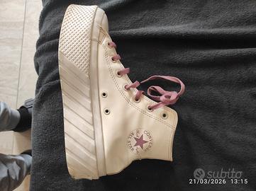 Converse all star in pelle beige/ avorio 