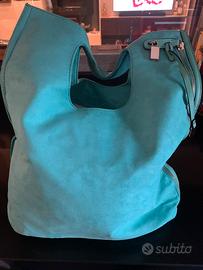 Borsa scamosciata colore verde tiffany