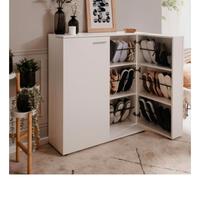 Scarpiera molto capiente con 2 ante e 8 ripiani