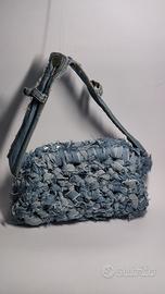 Borsa clutch (a molla) DENIM