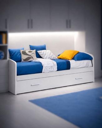 Letto singolo più letto estraibile a scomparsa