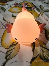 Lampada Notte Bambini Axolotl Rosa