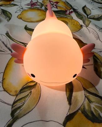Lampada Notte Bambini Axolotl Rosa