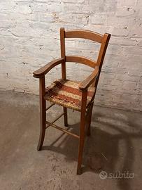 Seggiolone da bambino in legno di faggio anni 50