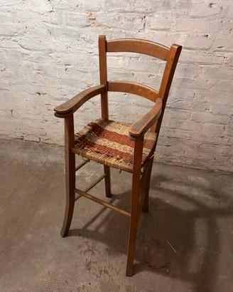 Seggiolone da bambino in legno di faggio anni 50