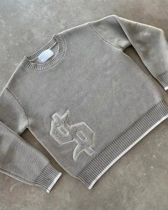 Felpa Y2K maglione grigio nuovo