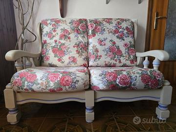 Divanetto 2 posti in legno stile Country / Shabby 