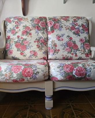 Divanetto 2 posti in legno stile Country / Shabby 