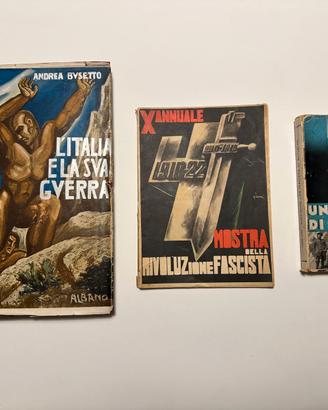 Trittico libri del ventennio riguardanti fascismo,