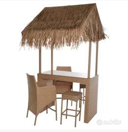 mobile bar da giardino in rattan Tiki bar