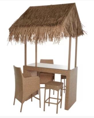 mobile bar da giardino in rattan Tiki bar
