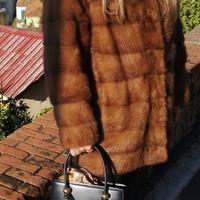 pelliccia di visone orizzontale, lussuosa, leggera
