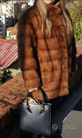 pelliccia di visone orizzontale, lussuosa, leggera