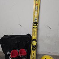 Sci bimbo + attacchi + scarponi + casco + maschera