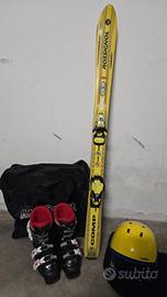 Sci bimbo + attacchi + scarponi + casco + maschera