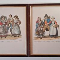 2 Stampe che rappresentano la Nobiltà Vintage