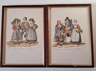 2 Stampe che rappresentano la Nobiltà Vintage