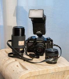 Yashica fx3 reflex analogica, 3 obiettivi, flash