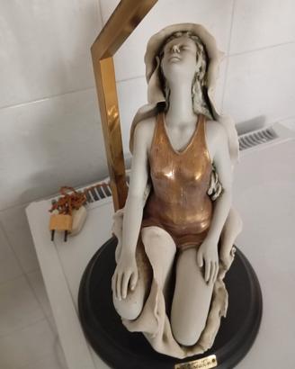 Visentin : scultura donna e lume decorato oro 18K