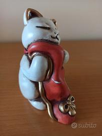 THUN GATTINO VINTAGE FIOCCO ROSSO DA COLLEZIONE

