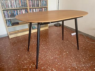 Tavolo allungabile rovere gambe nere 120-160x80cm