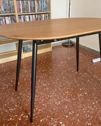 Tavolo allungabile rovere gambe nere 120-160x80cm