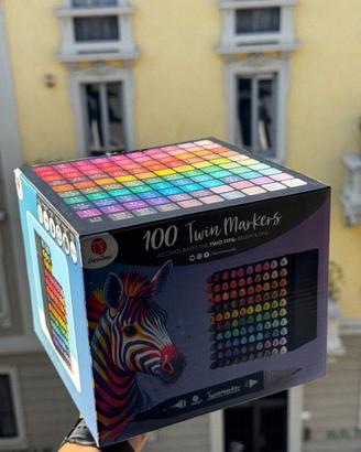 Set di 100 pennarelli Twin Markers – nuovo