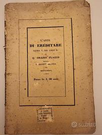 L'Arte di Ereditare Quinto Orazio Flacco ed 1839