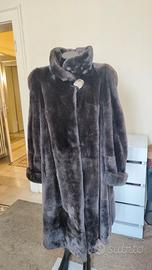 Pelliccia Castorino Vintage Antracite Taglia 48 OS
