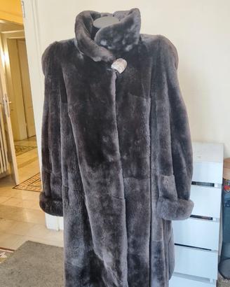 Pelliccia Castorino Vintage Antracite Taglia 48 OS