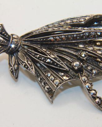 Splendida spilla argento marcasite