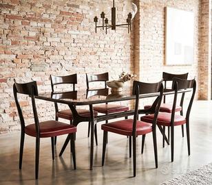 tavolo e sedie vintage stile mid century