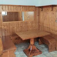 Panca con tavolo in legno massiccio + perline