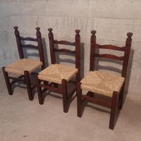 Set 3 sedie in legno