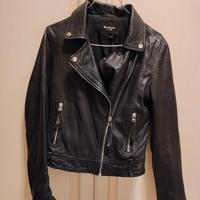 giubbotto chiodo in vera pelle 