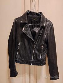 giubbotto chiodo in vera pelle 