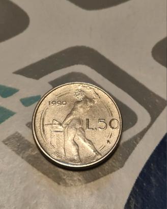 50 Lire piccole 1990 ERRORE DI CONIO 