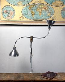 Lampada industriale vintage doppio braccio anni 50