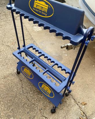 Carrello Espositore Rastrelliera Porta 24 Canne