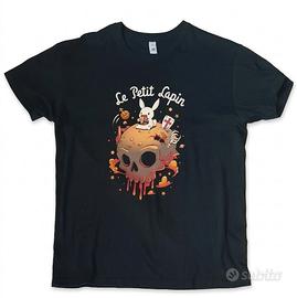 T-shirt nera stampata 100%cotone