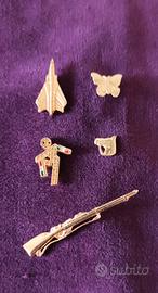 Spille (pins) varie dorate da giacca o bavero