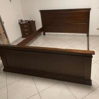 Struttura bordo letto matrimoniale in legno pieno
