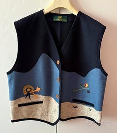 Gilet Giesswein  vintage, in lana vergine al 100%
