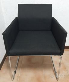 set 4 sedie in tessuto colore nero 