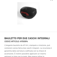 Bauletto coi relativi accessori