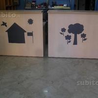 Scrivania con rialzo colore acero